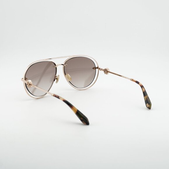 Roberto Cavalli SRC032M 300G Sunglasses Gold Aviator Frame, Brown Lenses main image 9
